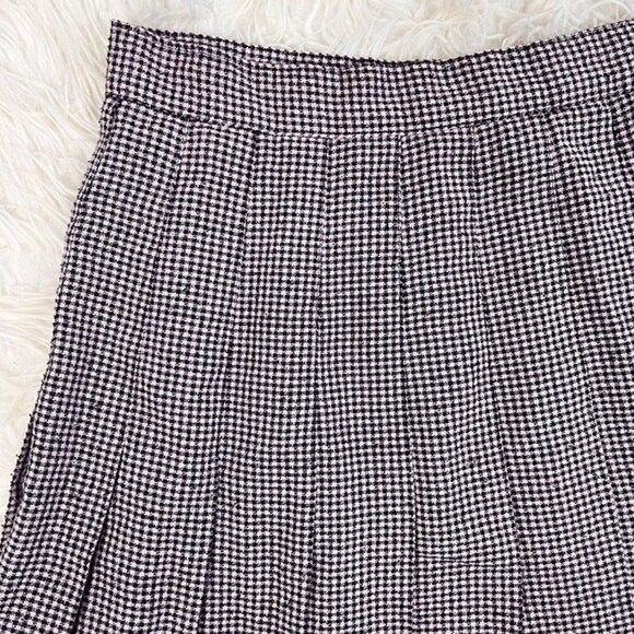 Vintage Kips Bay Pink & Black Womens Houndstooth Plaid Skirt Pleated Skater 9/10 - Picture 12 of 12